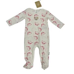 NWT Steiff 2-3M Footie with Mauve Bears